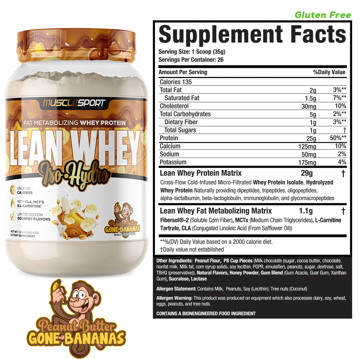 Musclesport Lean Whey® Iso Hydro Gourmet Protein 2lb- Limited Edition