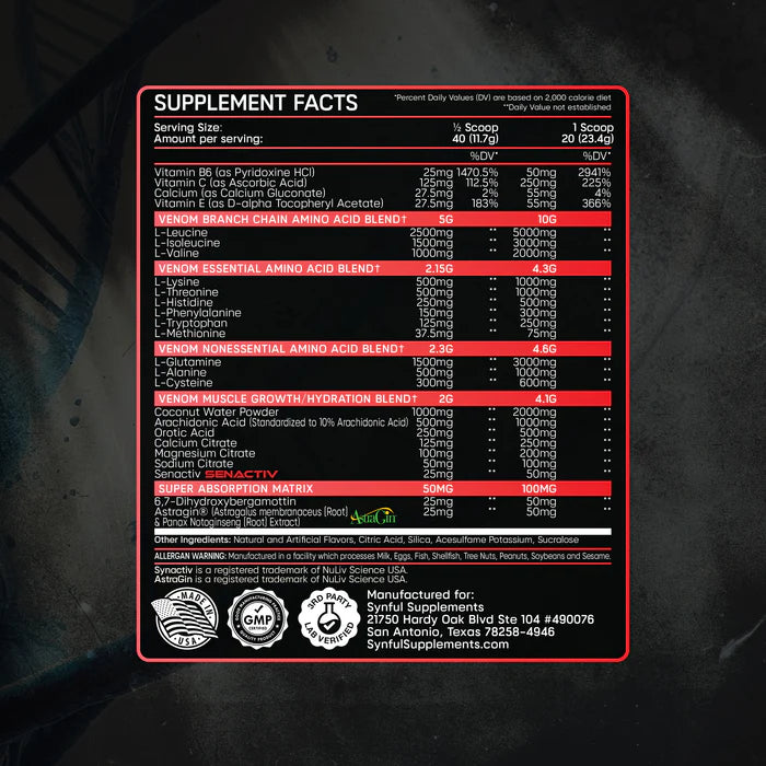 Synful Supplements Venom Beast (EAA)