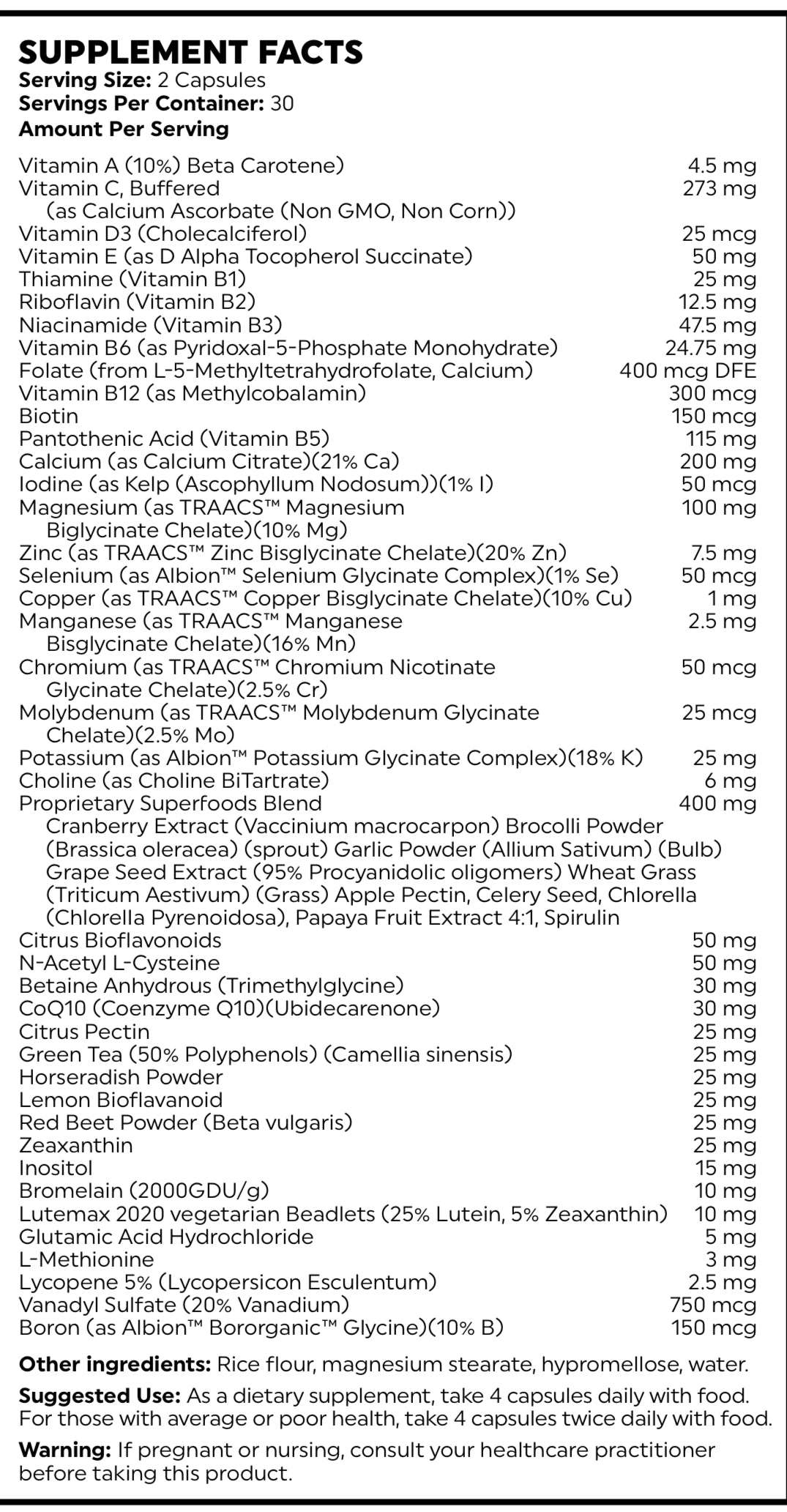 Nutritional Frontiers Frontier Multivitamin